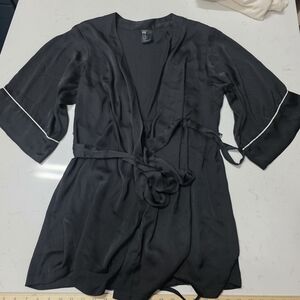 H&M Black Satin Women's Robe